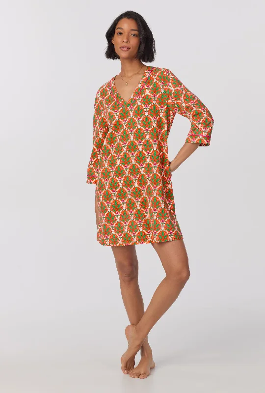 Tangier Tile 3/4 Sleeve Stretch Jersey Sleepshirt