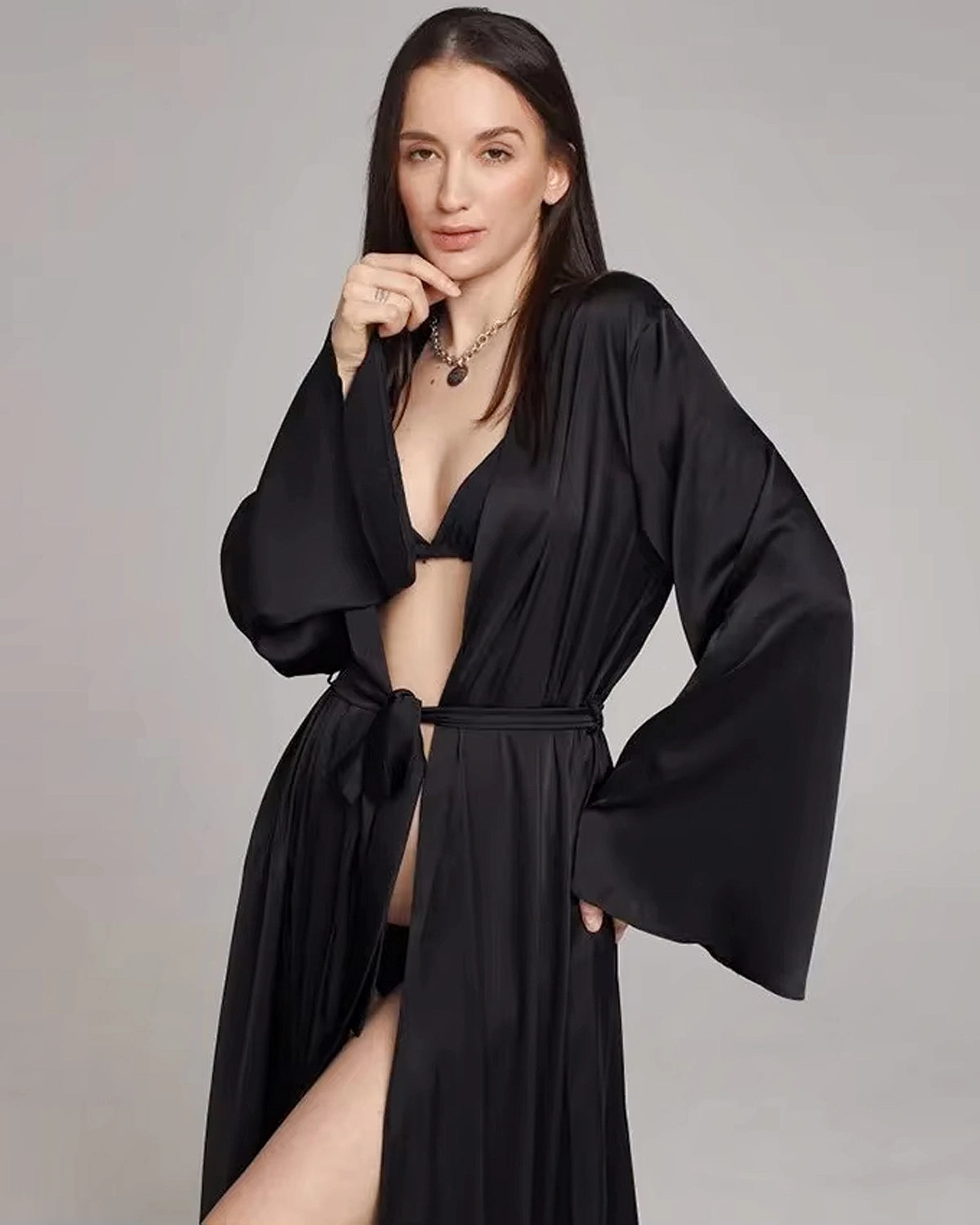 Luxury Long Silk Robe For Women