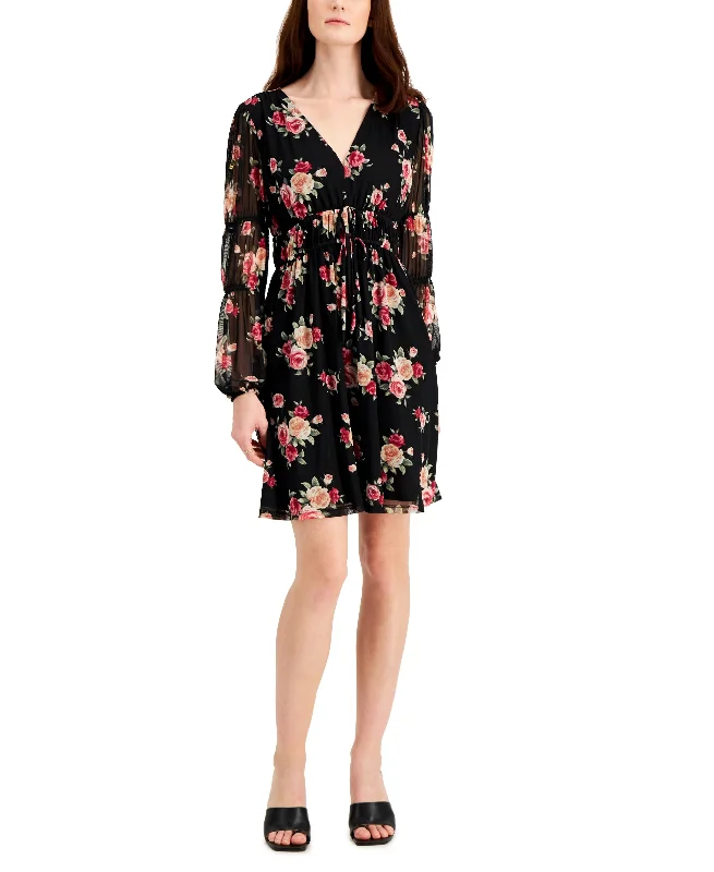 INC International Concepts Printed V Neck Dress