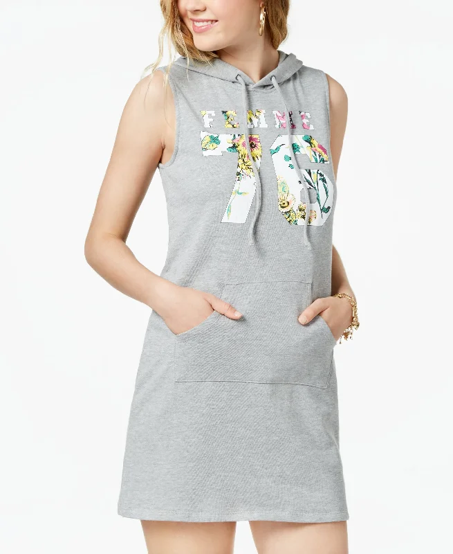 Juniors' Printed Hoodie Dress