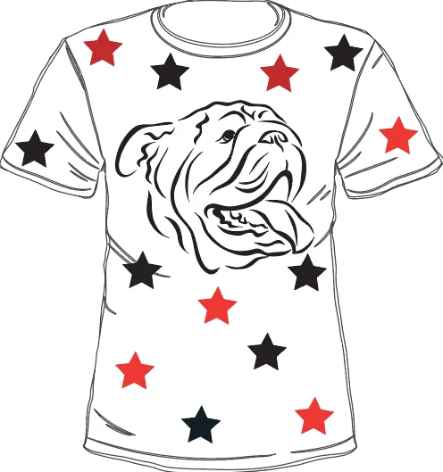 Star Struck Bulldog Outline Tee