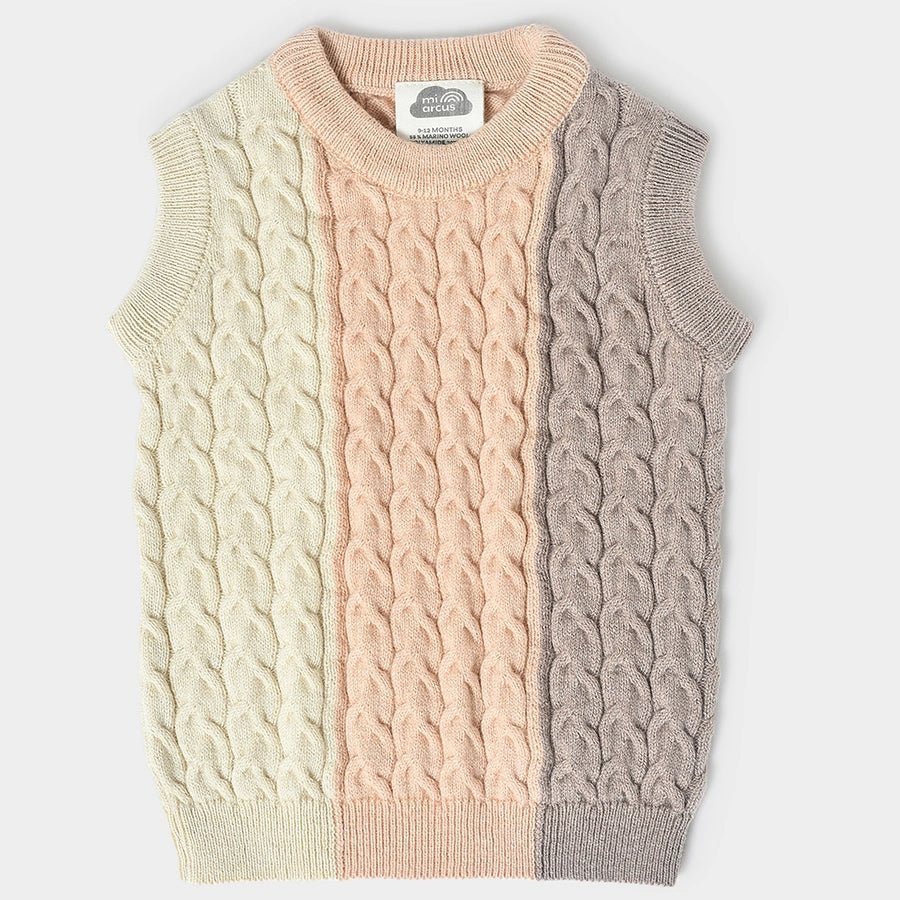 Misty Knitted Cream Sleeveless Sweater